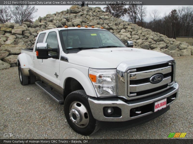 White Platinum Metallic Tri-Coat / Adobe 2012 Ford F350 Super Duty Lariat Crew Cab 4x4 Dually