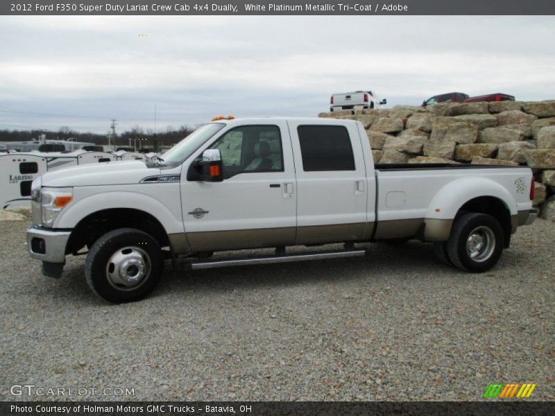 White Platinum Metallic Tri-Coat / Adobe 2012 Ford F350 Super Duty Lariat Crew Cab 4x4 Dually