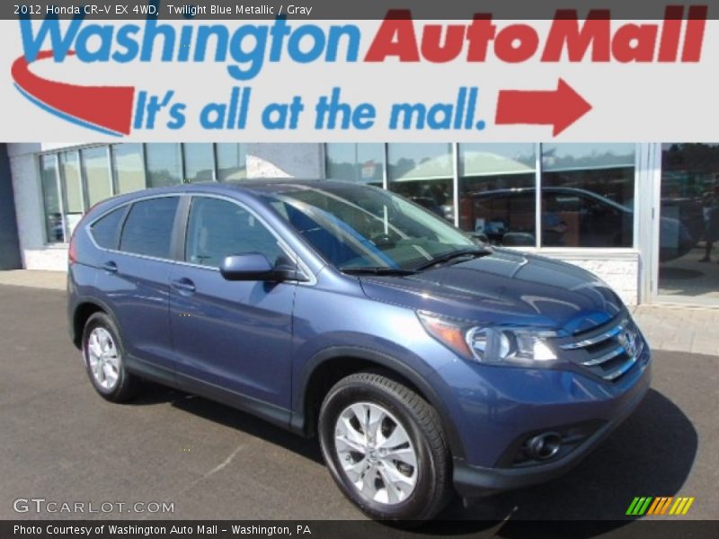 Twilight Blue Metallic / Gray 2012 Honda CR-V EX 4WD