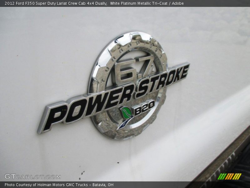 White Platinum Metallic Tri-Coat / Adobe 2012 Ford F350 Super Duty Lariat Crew Cab 4x4 Dually