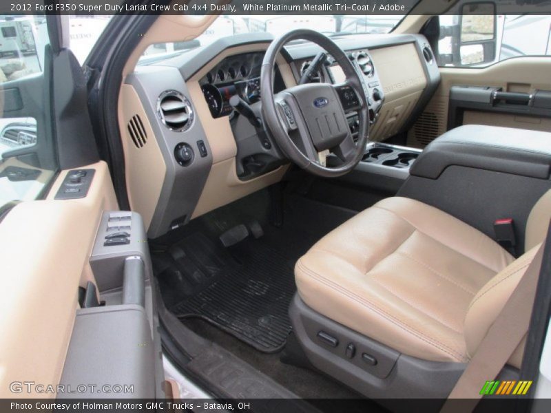 White Platinum Metallic Tri-Coat / Adobe 2012 Ford F350 Super Duty Lariat Crew Cab 4x4 Dually