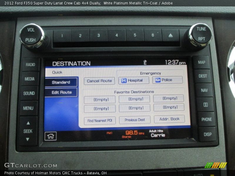 White Platinum Metallic Tri-Coat / Adobe 2012 Ford F350 Super Duty Lariat Crew Cab 4x4 Dually