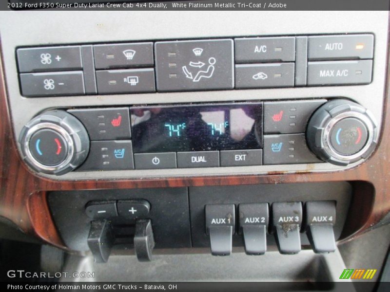 White Platinum Metallic Tri-Coat / Adobe 2012 Ford F350 Super Duty Lariat Crew Cab 4x4 Dually