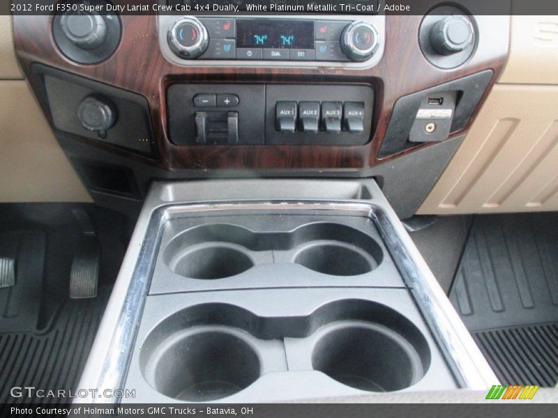 White Platinum Metallic Tri-Coat / Adobe 2012 Ford F350 Super Duty Lariat Crew Cab 4x4 Dually