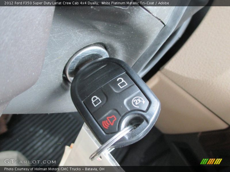 White Platinum Metallic Tri-Coat / Adobe 2012 Ford F350 Super Duty Lariat Crew Cab 4x4 Dually