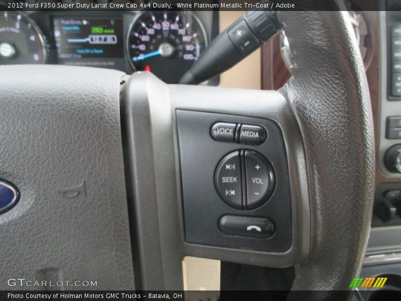 White Platinum Metallic Tri-Coat / Adobe 2012 Ford F350 Super Duty Lariat Crew Cab 4x4 Dually