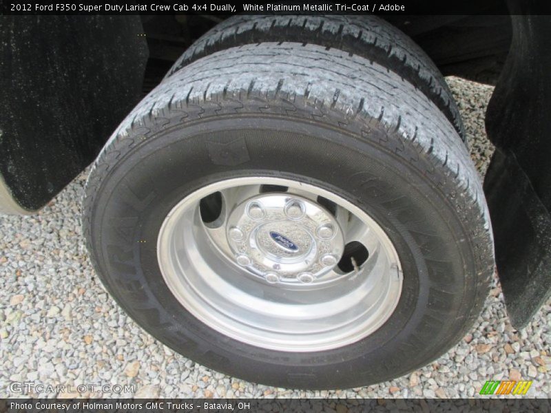 White Platinum Metallic Tri-Coat / Adobe 2012 Ford F350 Super Duty Lariat Crew Cab 4x4 Dually