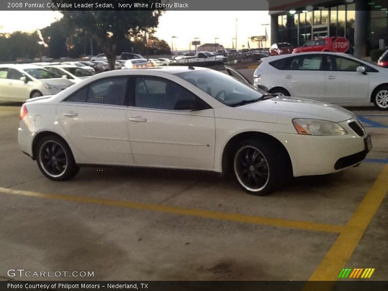 Ivory White / Ebony Black 2008 Pontiac G6 Value Leader Sedan
