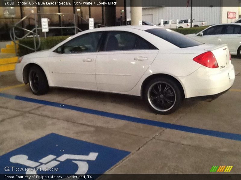 Ivory White / Ebony Black 2008 Pontiac G6 Value Leader Sedan