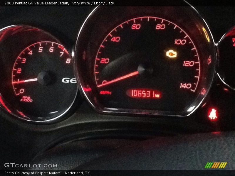 Ivory White / Ebony Black 2008 Pontiac G6 Value Leader Sedan
