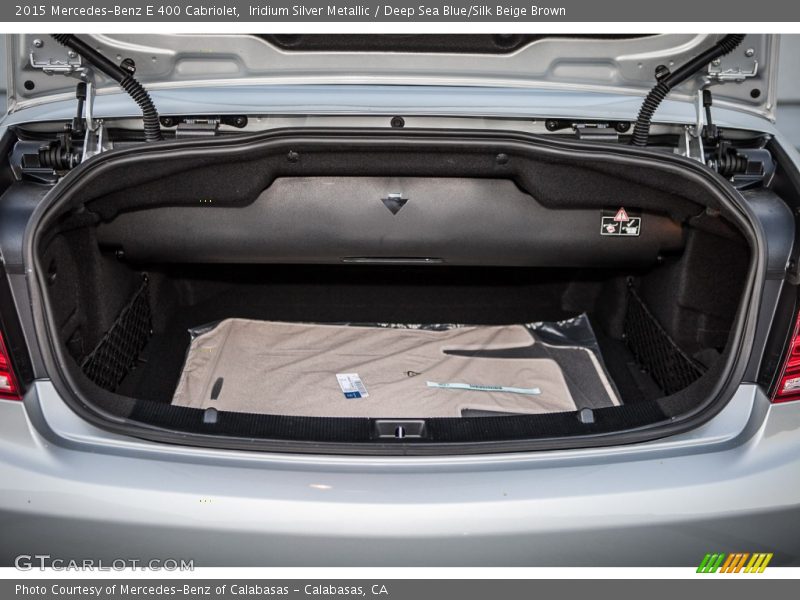 Iridium Silver Metallic / Deep Sea Blue/Silk Beige Brown 2015 Mercedes-Benz E 400 Cabriolet