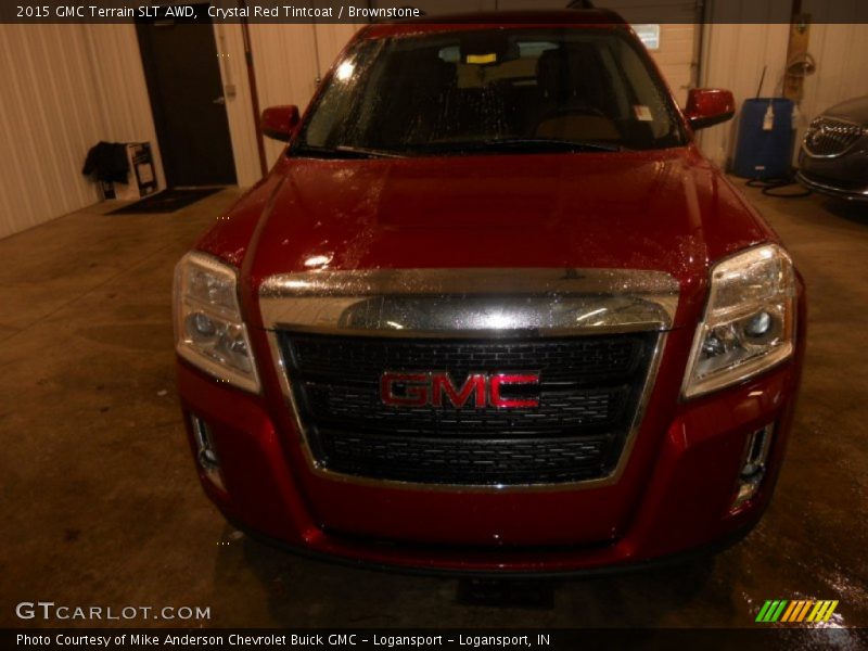 Crystal Red Tintcoat / Brownstone 2015 GMC Terrain SLT AWD