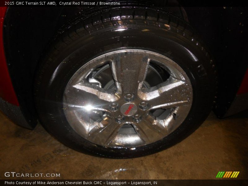 Crystal Red Tintcoat / Brownstone 2015 GMC Terrain SLT AWD