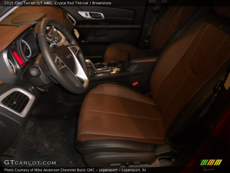 Crystal Red Tintcoat / Brownstone 2015 GMC Terrain SLT AWD