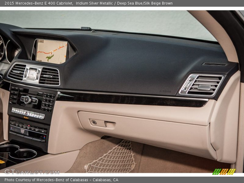 Iridium Silver Metallic / Deep Sea Blue/Silk Beige Brown 2015 Mercedes-Benz E 400 Cabriolet