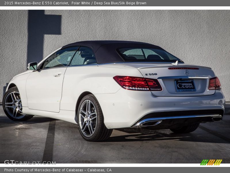 Polar White / Deep Sea Blue/Silk Beige Brown 2015 Mercedes-Benz E 550 Cabriolet