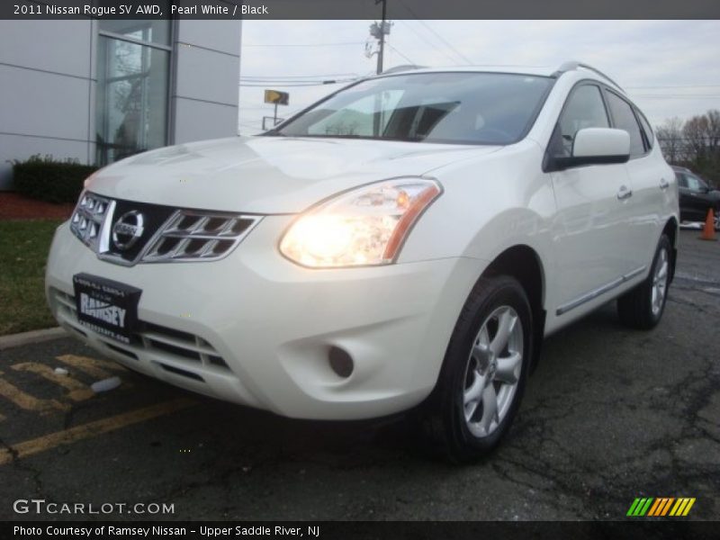Pearl White / Black 2011 Nissan Rogue SV AWD