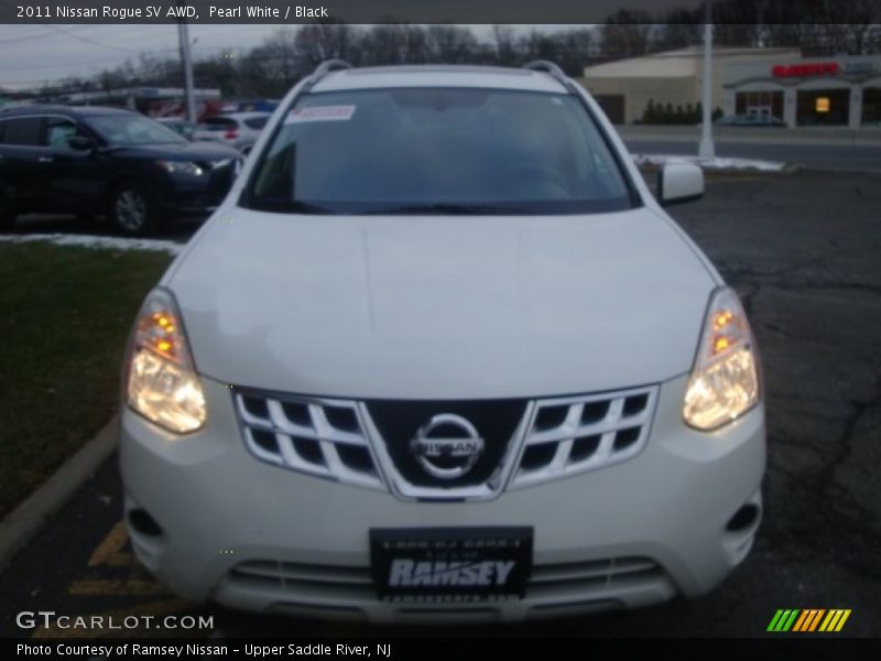 Pearl White / Black 2011 Nissan Rogue SV AWD