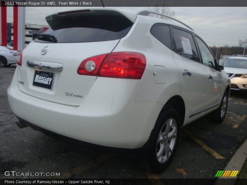 Pearl White / Black 2011 Nissan Rogue SV AWD