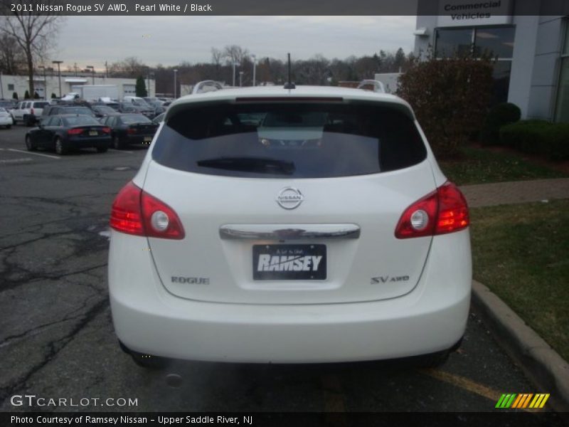 Pearl White / Black 2011 Nissan Rogue SV AWD