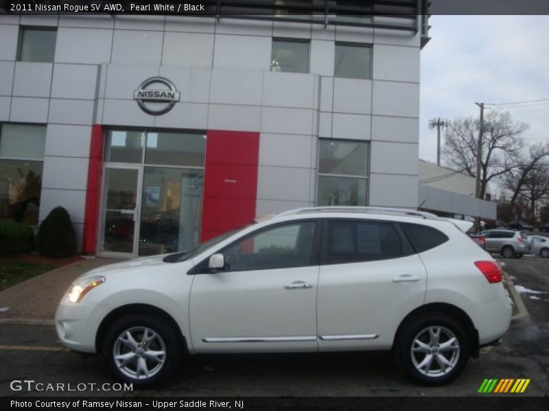 Pearl White / Black 2011 Nissan Rogue SV AWD