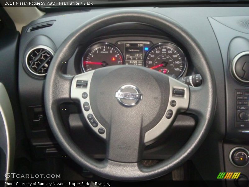 Pearl White / Black 2011 Nissan Rogue SV AWD