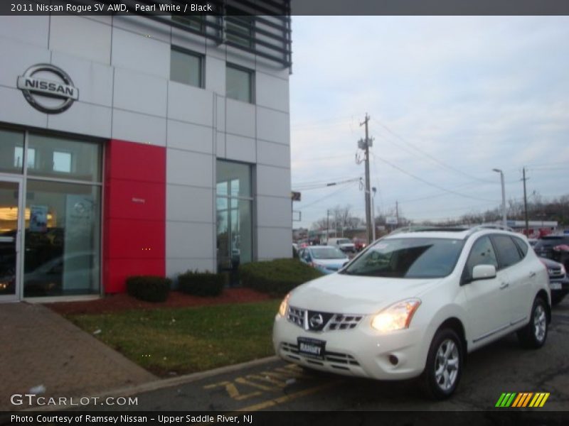 Pearl White / Black 2011 Nissan Rogue SV AWD