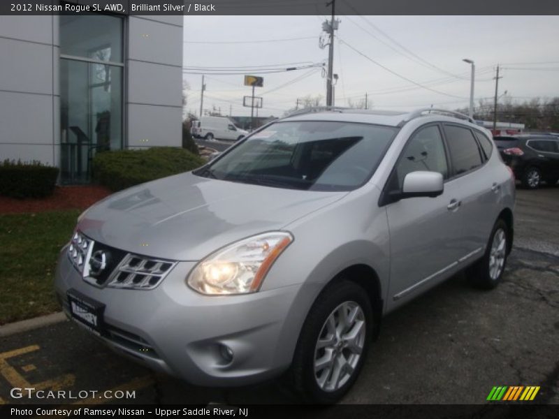 Brilliant Silver / Black 2012 Nissan Rogue SL AWD