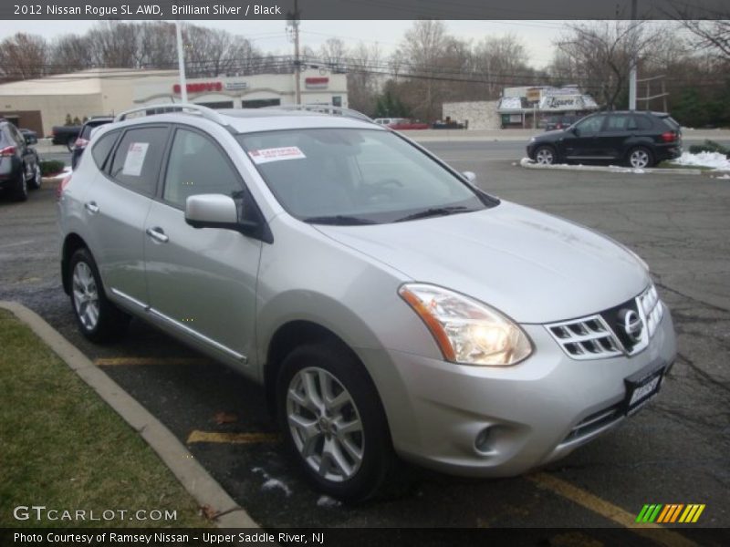 Brilliant Silver / Black 2012 Nissan Rogue SL AWD