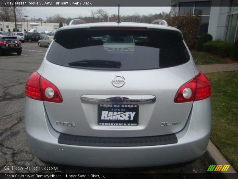 Brilliant Silver / Black 2012 Nissan Rogue SL AWD