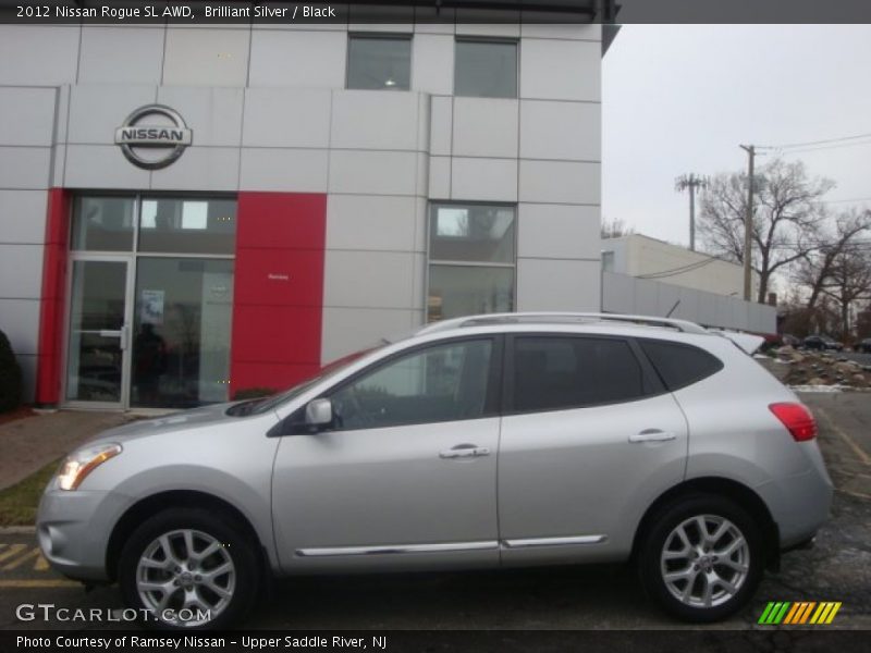 Brilliant Silver / Black 2012 Nissan Rogue SL AWD