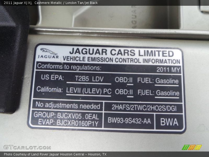 Cashmere Metallic / London Tan/Jet Black 2011 Jaguar XJ XJ