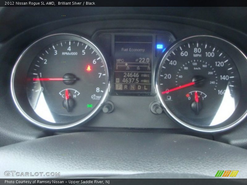 Brilliant Silver / Black 2012 Nissan Rogue SL AWD