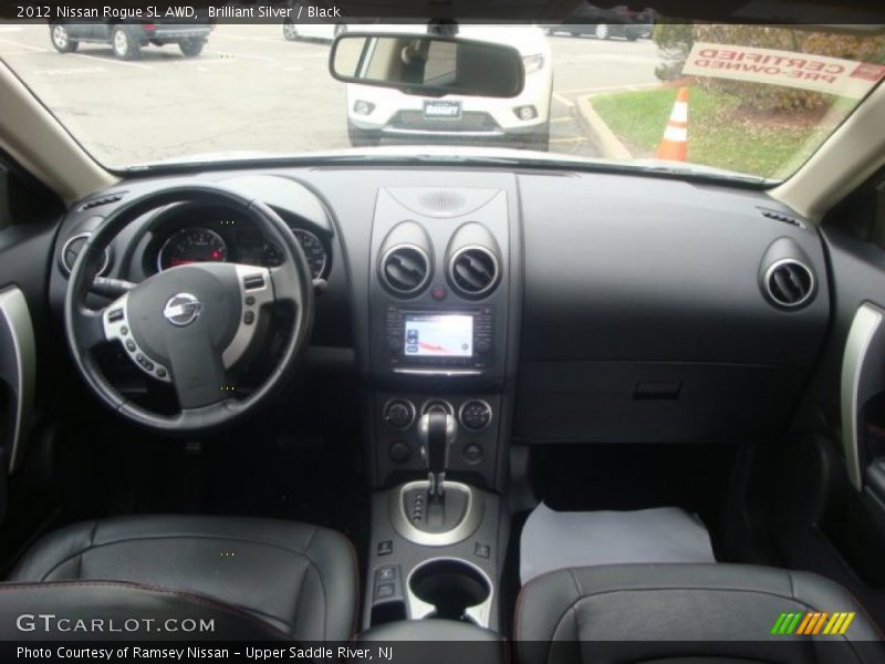 Brilliant Silver / Black 2012 Nissan Rogue SL AWD