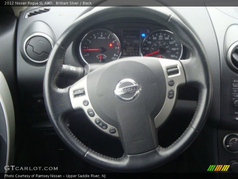Brilliant Silver / Black 2012 Nissan Rogue SL AWD