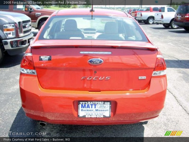 Vermillion Red / Medium Stone 2008 Ford Focus SES Sedan