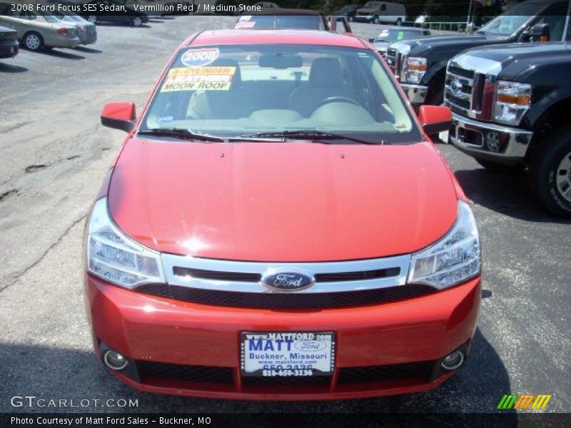 Vermillion Red / Medium Stone 2008 Ford Focus SES Sedan