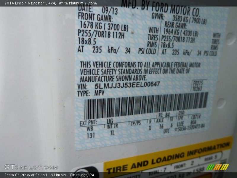 White Platinum / Stone 2014 Lincoln Navigator L 4x4
