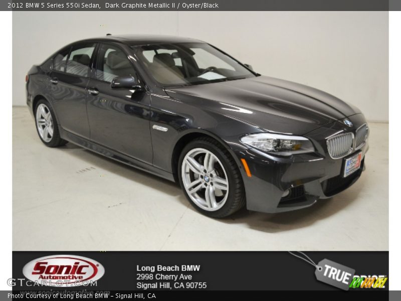 Dark Graphite Metallic II / Oyster/Black 2012 BMW 5 Series 550i Sedan