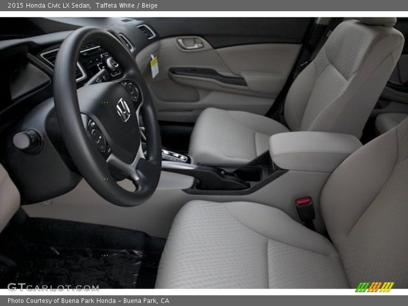 Taffeta White / Beige 2015 Honda Civic LX Sedan