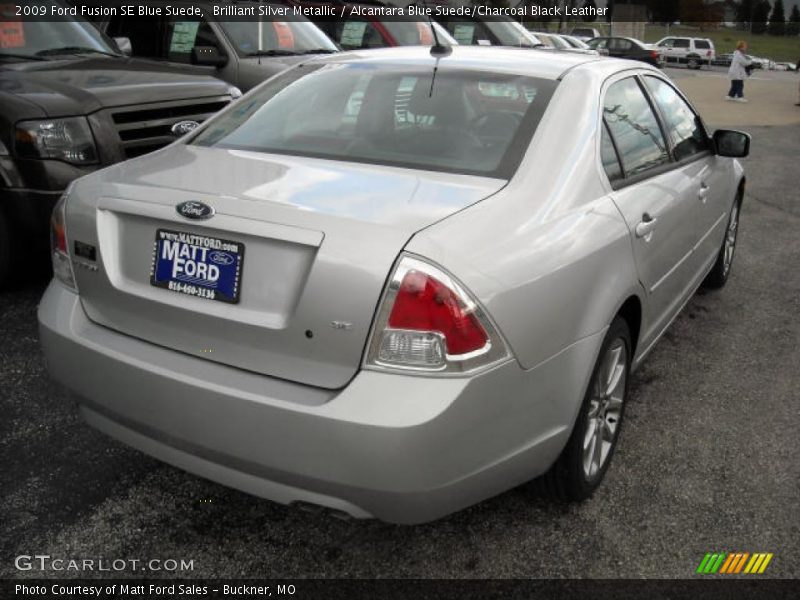 Brilliant Silver Metallic / Alcantara Blue Suede/Charcoal Black Leather 2009 Ford Fusion SE Blue Suede