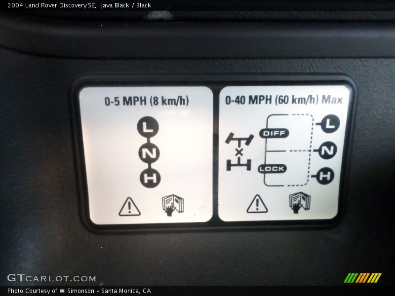 Java Black / Black 2004 Land Rover Discovery SE