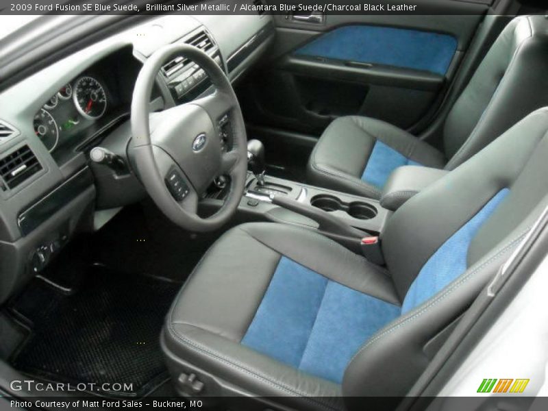 Brilliant Silver Metallic / Alcantara Blue Suede/Charcoal Black Leather 2009 Ford Fusion SE Blue Suede
