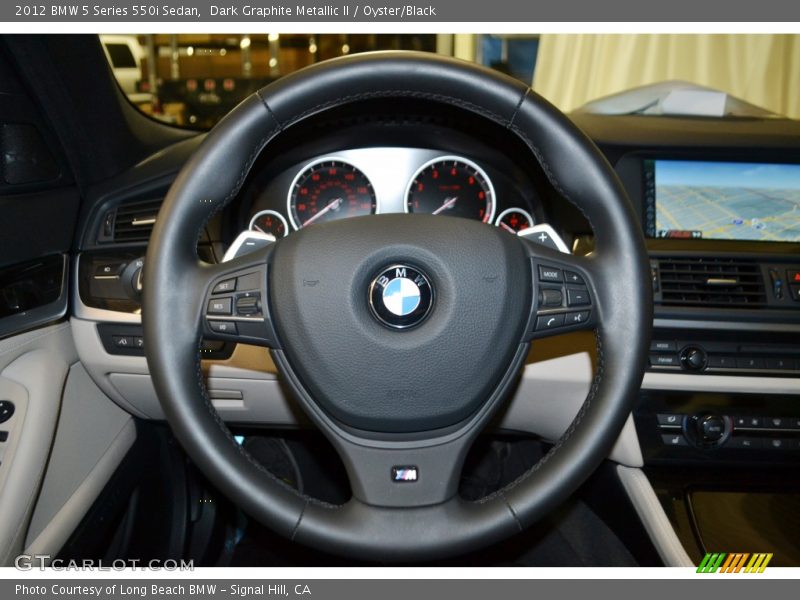 Dark Graphite Metallic II / Oyster/Black 2012 BMW 5 Series 550i Sedan