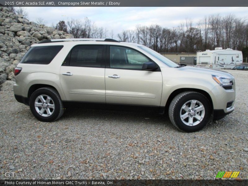 Champagne Silver Metallic / Ebony 2015 GMC Acadia SLE AWD