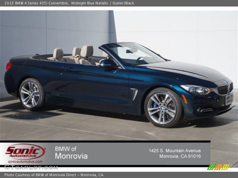 Midnight Blue Metallic / Oyster/Black 2015 BMW 4 Series 435i Convertible
