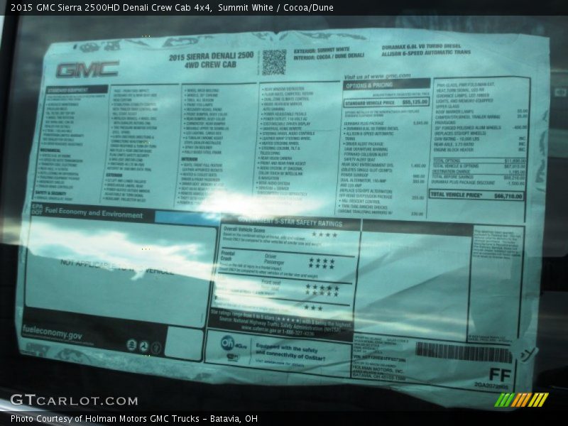  2015 Sierra 2500HD Denali Crew Cab 4x4 Window Sticker