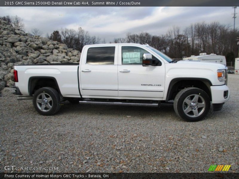 Summit White / Cocoa/Dune 2015 GMC Sierra 2500HD Denali Crew Cab 4x4