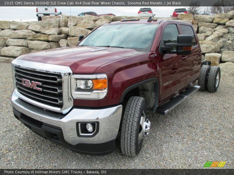 Sonoma Red Metallic / Jet Black 2015 GMC Sierra 3500HD SLE Crew Cab 4x4 Dual Rear Wheel Chassis