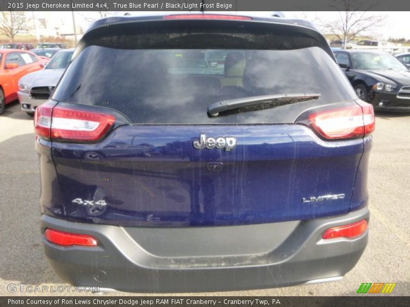 True Blue Pearl / Black/Light Frost Beige 2015 Jeep Cherokee Limited 4x4